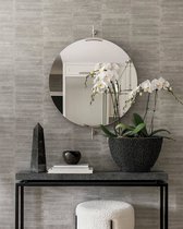 Серебряное настенное зеркало Олеан, цвет никель - Louvre Home