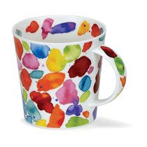 Кружка Dunoon Цветные капли в красном Кернгорм 480 мл, фарфор костяной - Dunoon