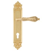 Дверная ручка Venezia Monte Cristo CYL на планке PL96 полированная латунь - Venezia Collezione