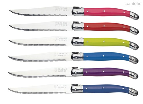 Нож для стейка, набор 6 шт, Colourworks Brights - KitchenCraft