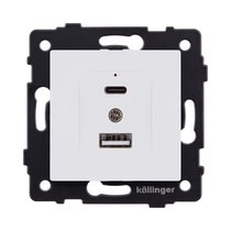 Розетка USB A+C 20W, белый матовый Kollinger REA-037WM для Aspekt, Eleganz, Reflex - Kollinger