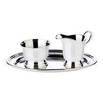 Набор чайный с подносом Edzard Джерси молочник 110 мл, сахарница 130 мл, 24х16х8 см, 3 предмета