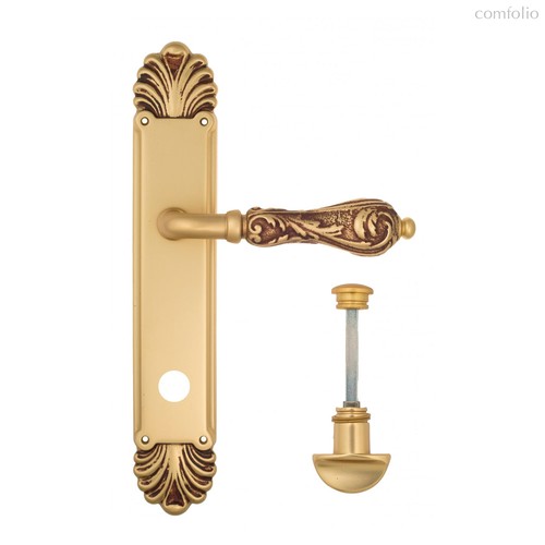 Дверная ручка Venezia Monte Cristo WC-2 на планке PL87 французское золото + коричневый - Venezia Collezione