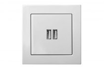 Розетки и выключатели: Устройство зарядное USB (A+A) 3,4А, белое, Classic - Kanlux