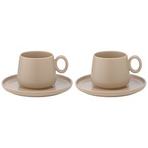 Набор из двух чайных пар бежевого цвета из коллекции Essential, 250 мл - Tkano