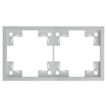 Рамка двухместная 35820 SV, серебро, 2 поста - Rikett