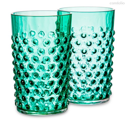 Набор стаканов для воды Klimchi Гвоздь 200 мл, 2 шт, богемское стекло, изумрудный - Klimchi
