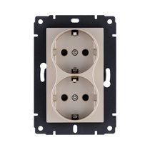 Розетка штепсельная SCHUKO двойная 16A/250 В, золотой Kollinger REA-032GD для Aspekt, Eleganz, Reflex - Kollinger