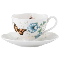 Чашка чайная с блюдцем Lenox "Бабочки на лугу.Бабочка Монарх" 240мл - Lenox