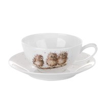 Чашка для капучино с блюдцем Royal Worcester Забавная фауна Совы 300 мл, фарфор костяной - Royal Worcester