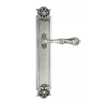 Дверная ручка Venezia Monte Cristo на планке PL97 натуральное серебро + черный - Venezia Collezione