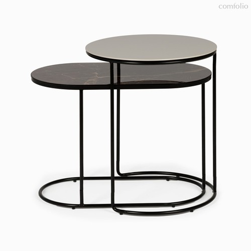 Кофейный столик Tomika 66х37, цвет белый/черный - Cosmo