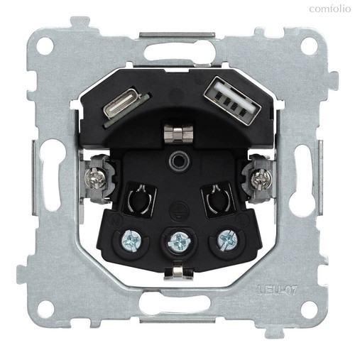 Механизм розетки 2к+з с USB A+C - Rikett