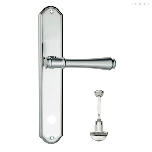 Дверная ручка Venezia Callisto WC-2 на планке PL02 матовый хром / полированный хром - Venezia Collezione