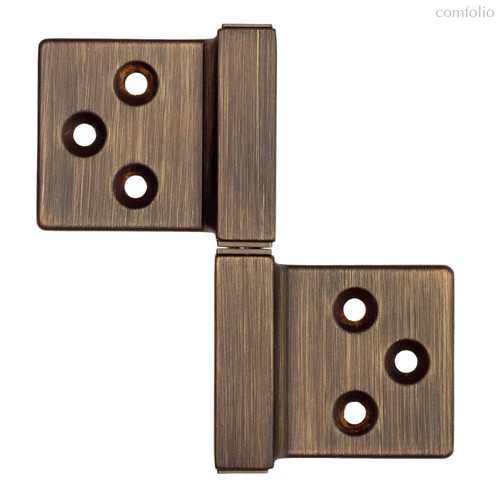 143GO032S_Q Петля накладная без врезки ALDEGHI 32x35 матовая бронза ПРАВАЯ - Aldeghi Luigi