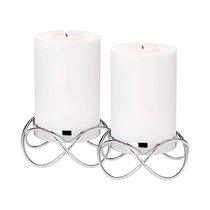 Набор подсвечников Edzard Бастия с подставками для чайной свечи Корнелиус d11,5хh5 см, 4 шт, никель - Edzard