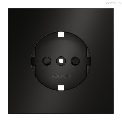 Накладка для розетки с заземлением и защитными шторками, S70 Metal антрацит - Voltum