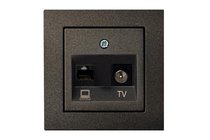 Розетки и выключатели: Розетка телевизор+компьютер, антрацит, Classic - Kanlux