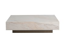 Стол журнальный АГАТ (AGATE) светлый керамический 120x80x29см - Garda Decor