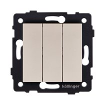 Выключатель 3-клавишный 10А/250В, золотой Kollinger REA-S-012GD для Aspekt, Eleganz, Reflex - Kollinger