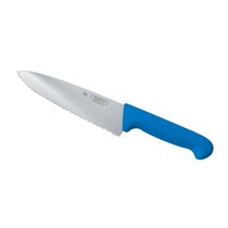 Нож PRO-Line поварской, синяя пластиковая ручка, волнистое лезвие, 25 см, Proff Cui - P.L. Proff Cuisine