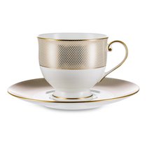 Чашка чайная с блюдцем Narumi Золотой алмаз 240 мл, фарфор костяной - Narumi