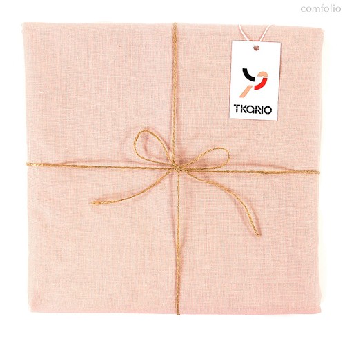 Скатерть на стол из умягченного льна с декоративной обработкой цвета пыльной розы Essential, 143х250, цвет розовый, 143x250 - Tkano