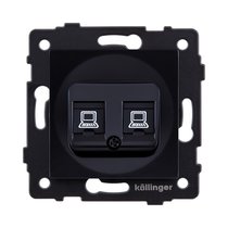Розетка двойная Ethernet RJ45 Cat.5, черный Kollinger REA-015BK для Aspekt, Eleganz, Reflex - Kollinger