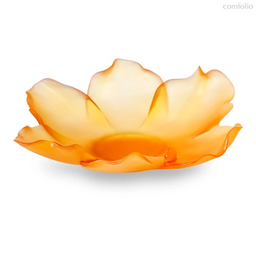 Чаша декоративная Decor de Table Pate de Verre Cristal Мак 18 см, желтая, п/к - Decor De Table