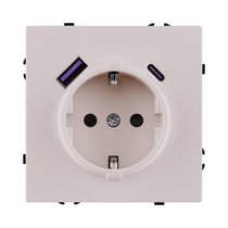 Розетка штепсельная SCHUKO 16A/250 В с USB A+C 20W, кашемир матовый Kollinger Eclipse EC-016CM - Kollinger