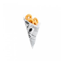 Кулек "Газета" для картофеля фри/снэков, 40г, 16 см, жиростойкий пергамент, 250 шт/уп, G - Garcia De Pou