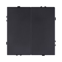 Выключатель 2-клавишный проходной 10А/250В, черный матовый Kollinger Eclipse EC-005BK - Kollinger