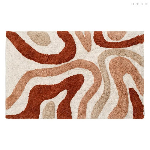 Коврик для ванной Flow терракотового цвета из коллекции Ethnic, 50x80 см - Tkano