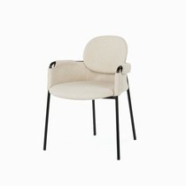 Обеденный стул Claudio c подлокотниками, цвет бежевый/черный - Cosmo