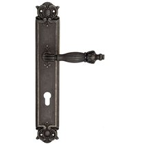 Дверная ручка Venezia Olimpo CYL на планке PL97 античное серебро - Venezia Collezione