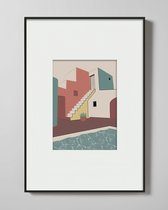 Интерьерный постер Santorini, цвет желтый - Louvre Home