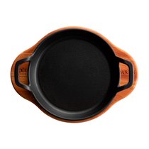 Блюдо круглое на подставке Voeux Elegance 22 см, чугун, дерево, черное - Voeux