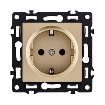 Розетка штепсельная SCHUKO 16A/250 В, золотой Kollinger Asthetik AS-014GD - Kollinger