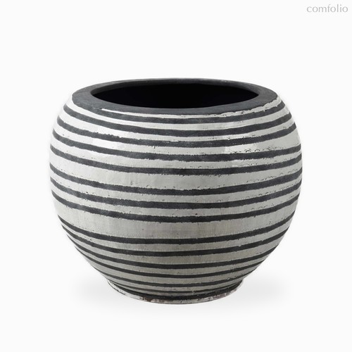 Кашпо Stripe высота 48, цвет серый - Cosmo
