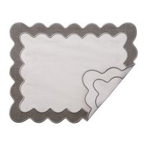 Салфетка под приборы с контрастным кантом серого цвета из коллекции Trendy Ruffles, 35х45 см - Tkano