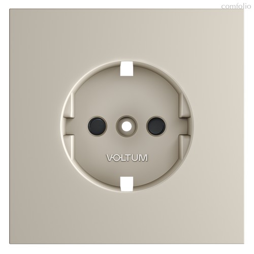 Накладка для розетки с заземлением и защитными шторками, S70 кашемир - Voltum