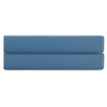 Простыня на резинке из премиального сатина джинсово-синего цвета из коллекции Essential, 200х200х30 - Tkano