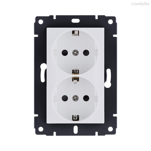 Розетка штепсельная SCHUKO двойная 16A/250 В, белый матовый Kollinger REA-032WM для Aspekt, Eleganz, Reflex - Kollinger