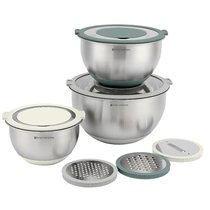 Набор стальных мисок Balance с крышками и терками, 1,5 л/3 л/ 5 л - Smart Solutions