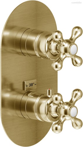 GRC5102BR GRAZIA термастатический смеситель на 2 потребителя (внешняя часть), бронза - Nobili