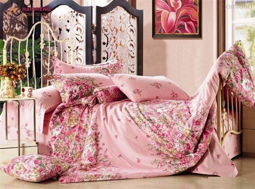 Комплект постельного белья С-118, цвет розовый, Семейный - Valtery