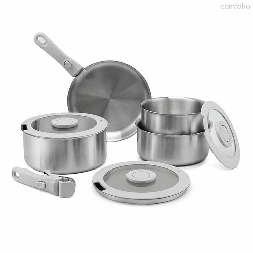 Набор посуды для приготовления со съемными ручками 3Ply Balance, 9 предметов - Smart Solutions