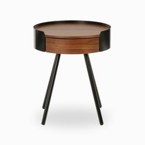 Кофейный столик Griss диаметр 45, цвет коричневый/черный - Cosmo