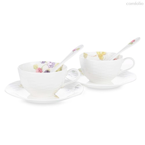 Набор чашек чайных с блюдцами Narumi Сад Люси 4 предметов, фарфор костяной, п/к - Narumi