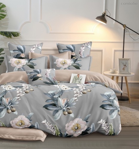 Комплект постельного белья CA-7-744 Дуэт Сатин печатный с наволочками 70х70х2шт.+ 50х70х2шт. - АльВиТек